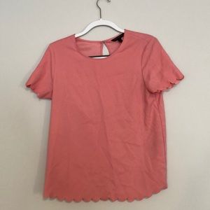 Light-pink scalloped Banana Republic blouse